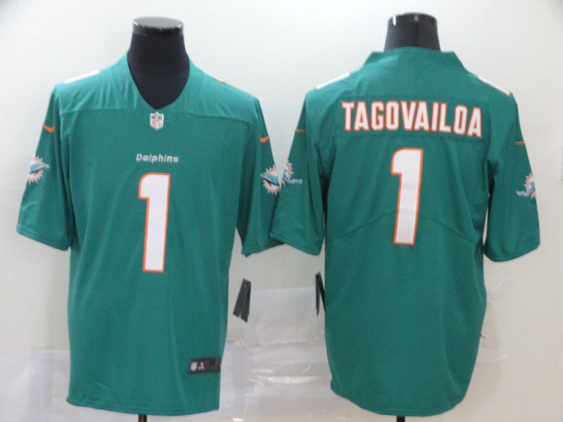 Men Miami Dolphins 1 Tagovailoa Green Nike Vapor Untouchable Stitched Limited NFL Jerseys